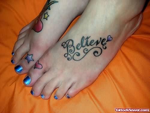 Heat Tattoo On Foot For Girls