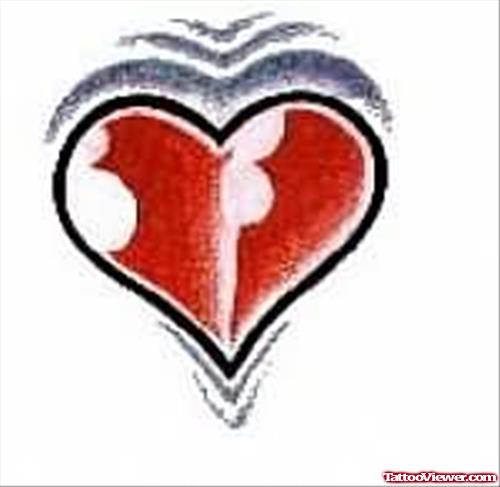 Charming Heart Tattoo Design
