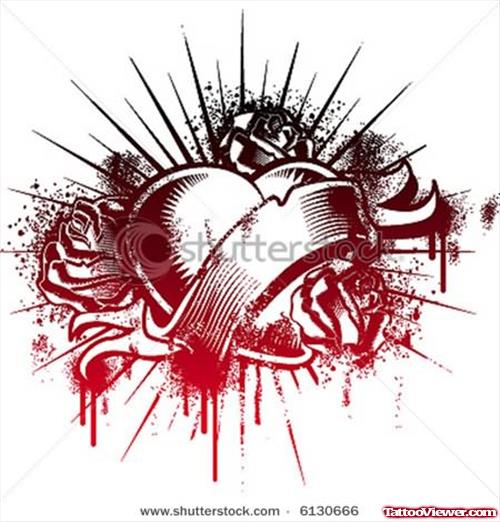 Stock Vector Heart Tattoo Design