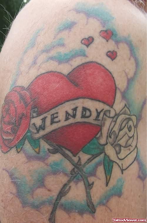 Wendy Heart Tattoo On Shoulder