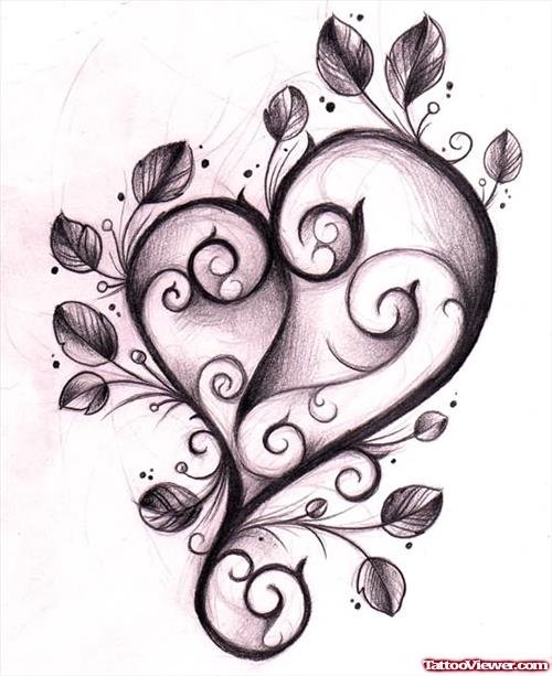Beautiful Heart Tattoo Design