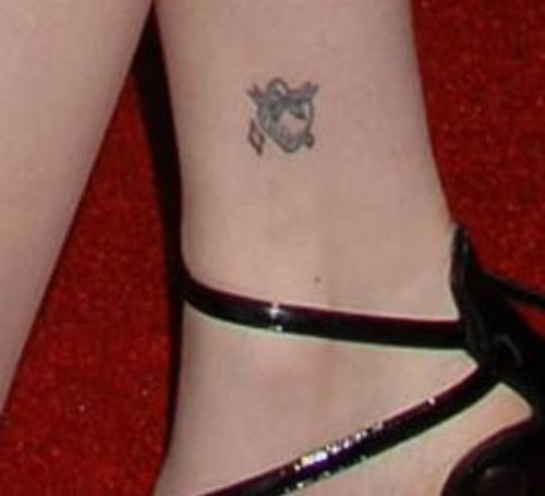 Tiny Heart Tattoo On Ankle For Girls