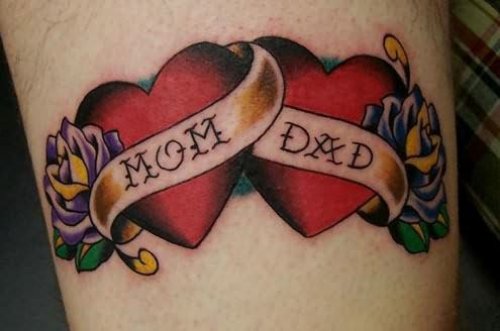Mom-Dad Heart Tattoo
