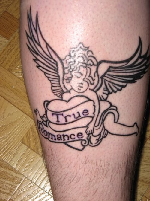 Cherub Angel With Heart Tattoo