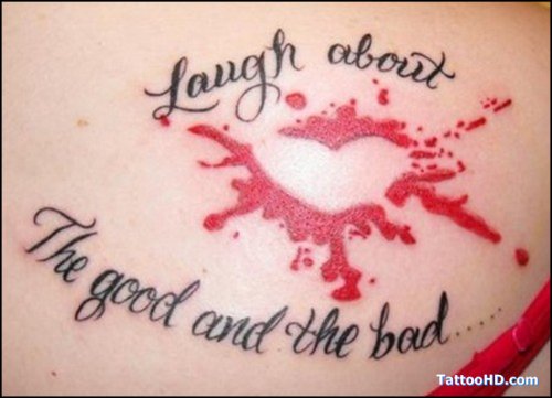 Laugh about The Good And The Bad Heart Tattoo