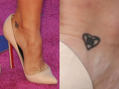 Black Tiny Heart Tattoo On Ankle