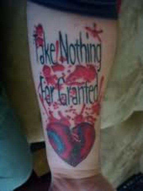 Injured Heart Tattoo On Wrist