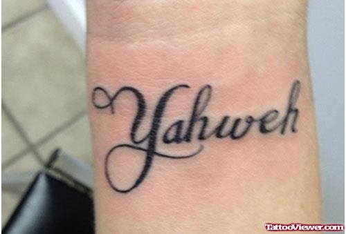 Yahweh Hebrew Tattoo On Wrist