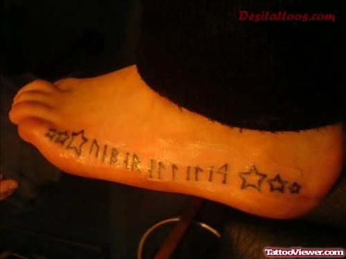 Stars Side Heel Tattoo