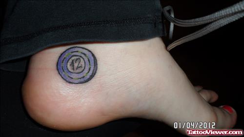 Color Ink Spiral Heel Tattoo For Girls