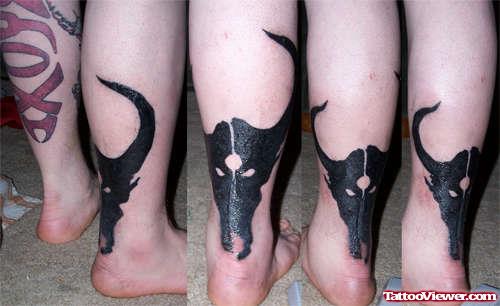 Black Ink Achilles Heel Tattoo