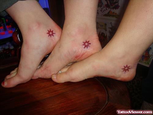 Red Stars Heel Tattoos