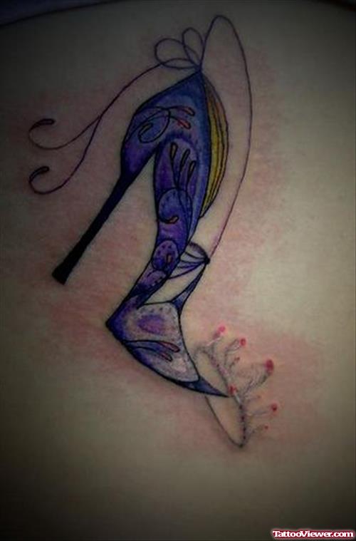 Purple Ink Heel Tattoo