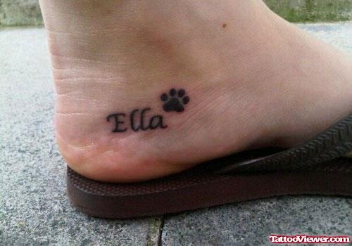 Paw Print and Ella Heel Tattoo