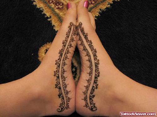Henna Heel Tattoos For Girls
