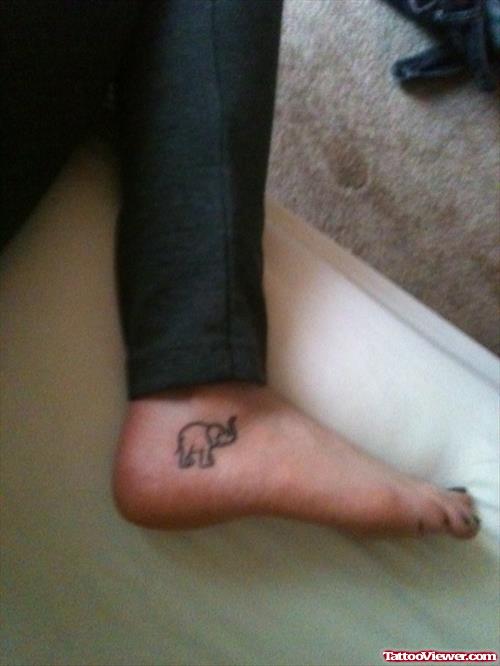 Cute Small Elephant Heel Tattoo