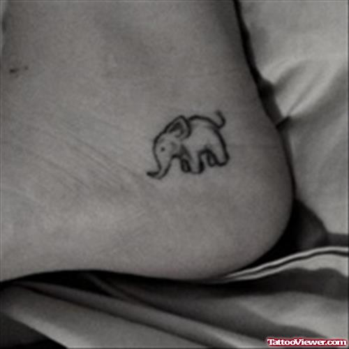 Tiny elephant Heel Tattoo