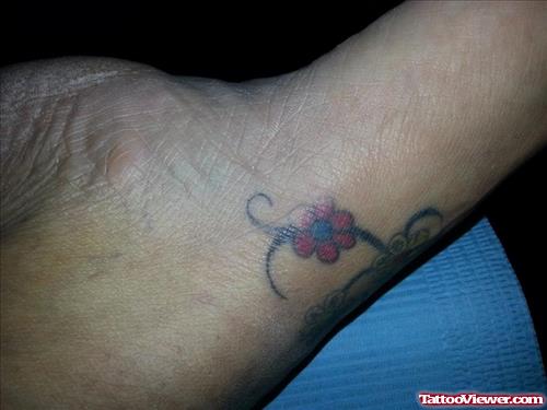 Color Flower Heel Tattoo