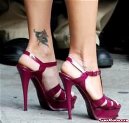 Anklet Tattoo On High Heel