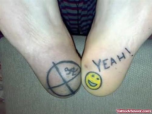Smiley Tattoo On Heel
