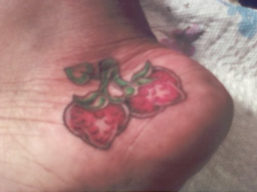 Strawbery Tattoo On Heel