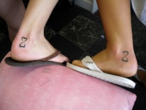 Infinity Hearts Heel Tattoos For Girls