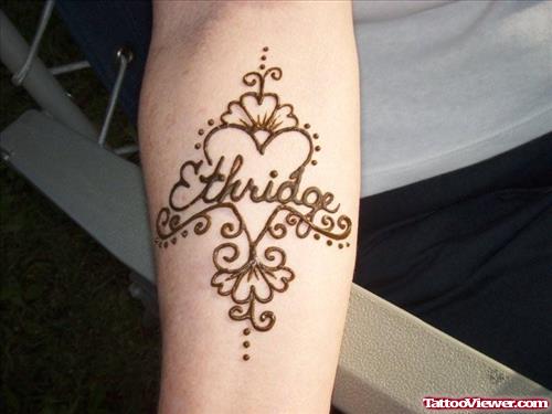 Ethridge Henna Tattoo On Arm
