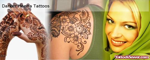 Henna Tattoo On Left Shoulder