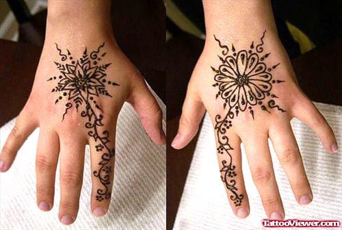 Amazing Back Hands Henna Tattoos