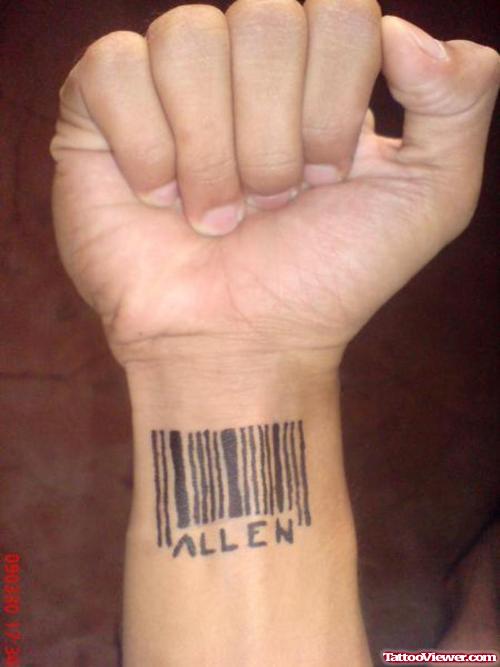 Allen Henna Barcode Tattoo On Wrist