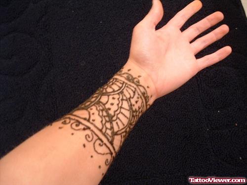 Henna Tattoo On Left Forearm