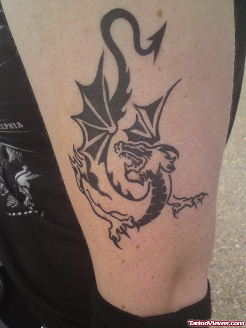 Black Ink Dragon Henna Tattoo