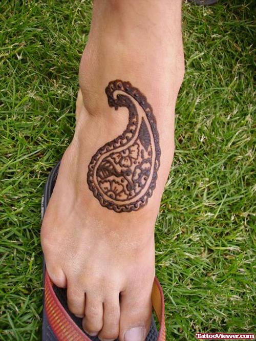 Right Foot Henna Design Tattoo