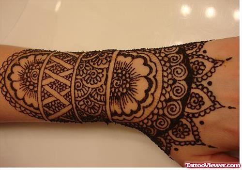 Left Arm Henna Tattoo