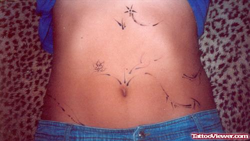 Henna Tattoo On Belly