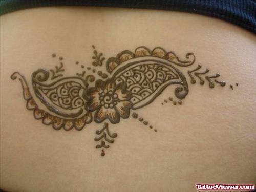 Henna Flowers Tattoos On Back