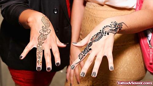 Beautiful Henna Tattoos On Hand
