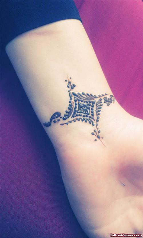 Henna Tattoo On Left Wrist