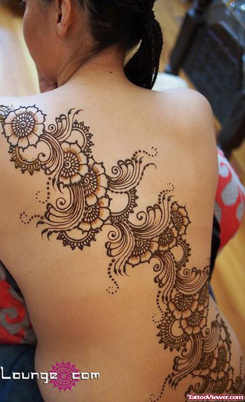 Henna Tattoo On Back For Women