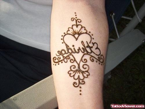 Henna Heart Tattoo On Sleeve