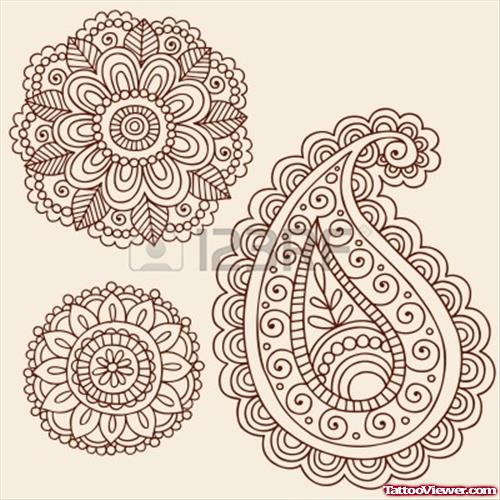 Amazing Henna Mandala Flowers Tattoos Designs