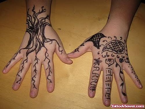 Attractive Henna Tattoos On Hands