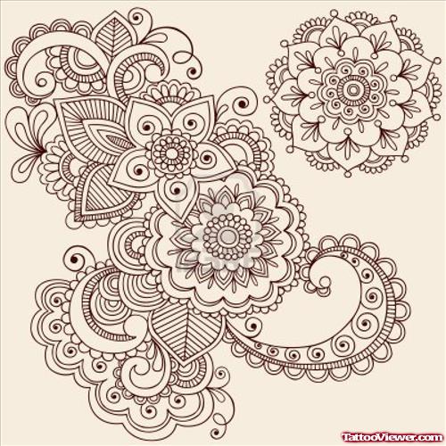 Awful Henna Flowers Tattoos Designs