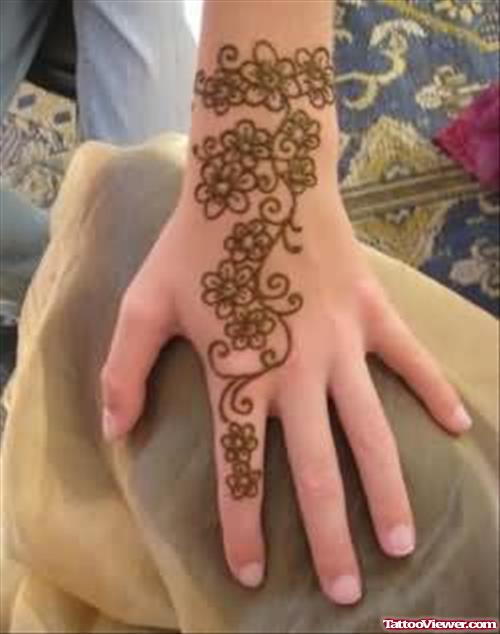 Henna Flowers Design Tattoo