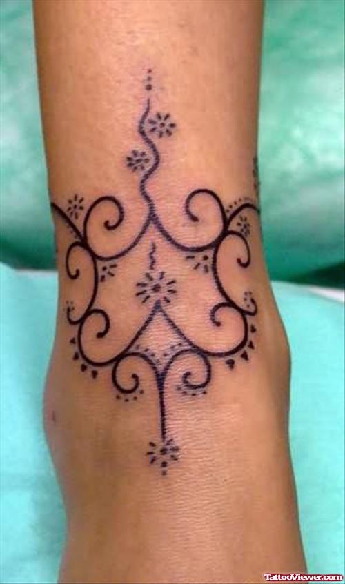 Lovely Tattoo On Ankle