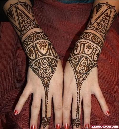 Amazing Henna Design Tattoo For Girls