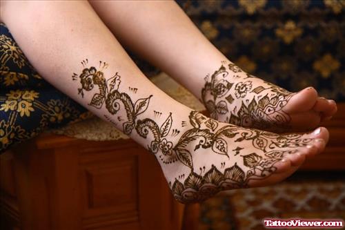 Henna Feet Tattoos Design