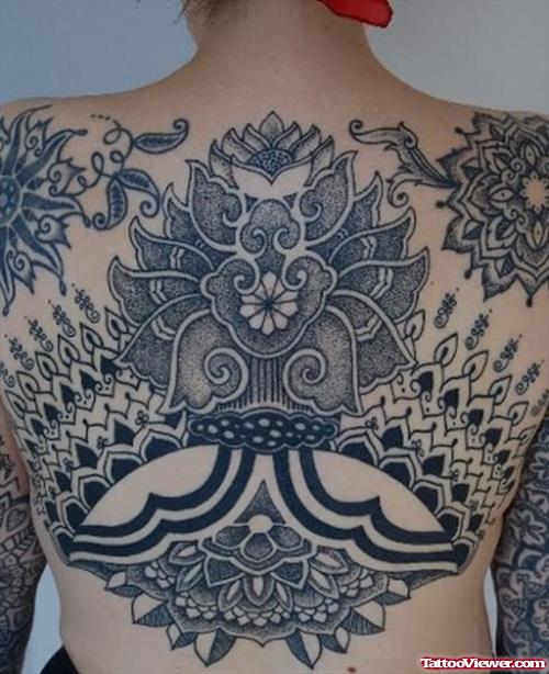Back Body Henna Tattoo Design