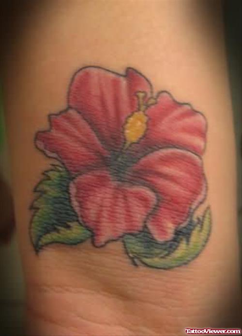 Modern Hibiscus Flower Tattoo