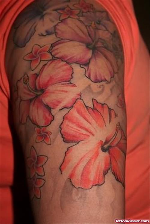 Hibiscus Sleeve Tattoo